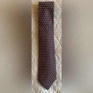 RICHEL for The Andover Shop Vintage Repeating Stirrup Print Silk Tie Italy